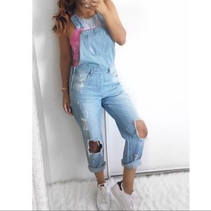 Forever 21 Distressed Overalls